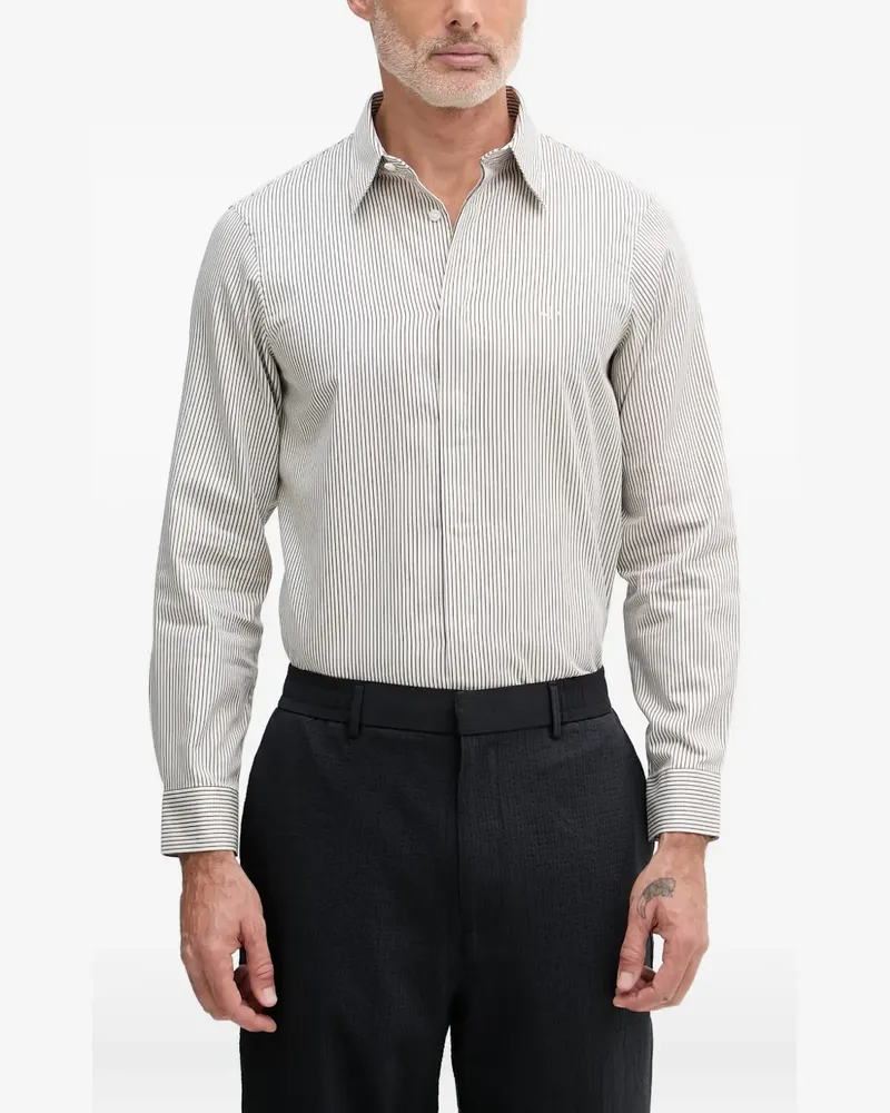 Armani Exchange Hemd mit Längsstreifen - Weiß Weiß