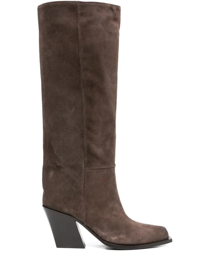 Vic Matié Spitze Wildlederstiefel 80mm - Grau Grau