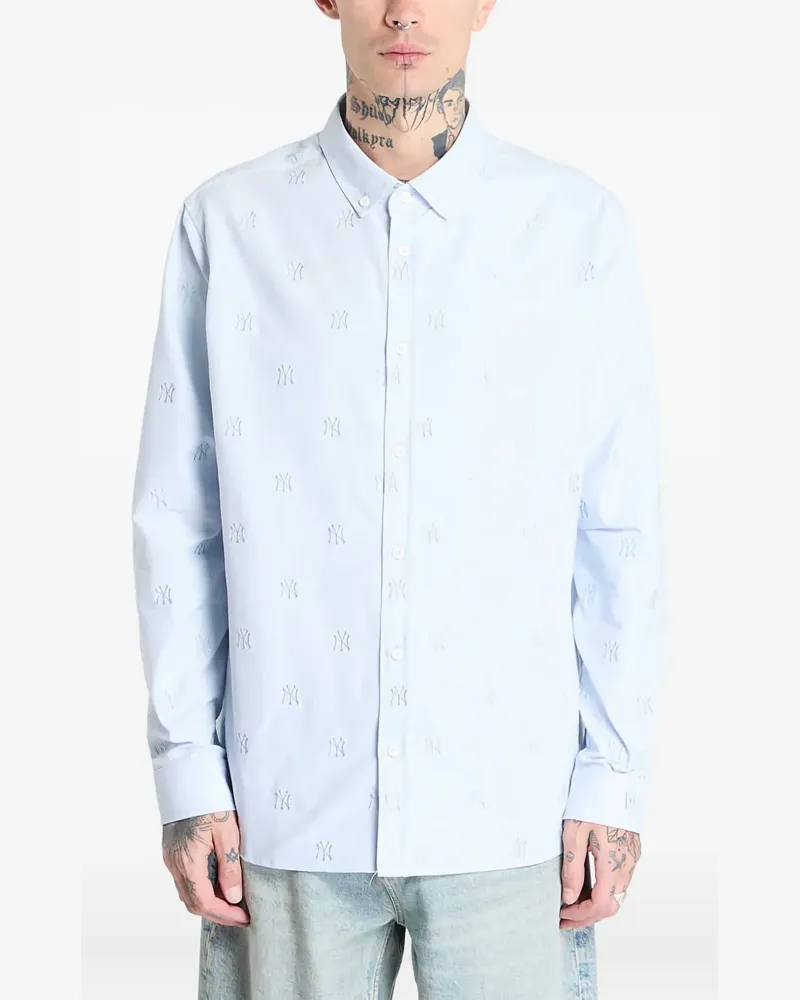 New Era Hemd mit Monogrammstickerei - Blau Blau
