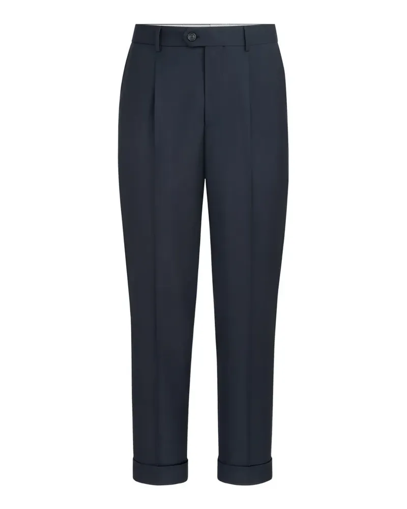 Brunello Cucinelli Super 150s Four Season Batavia Hose aus Schurwolle mit Falte - Blau Blau