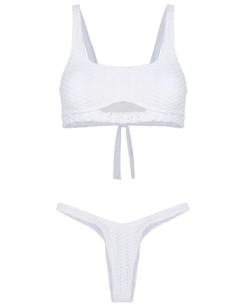 Amir Slama Bikini mit Cut-Outs - Weiß Weiß