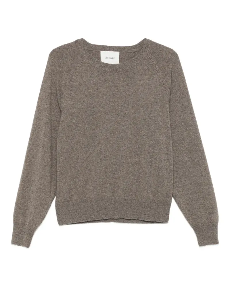 Lisa Yang Cambrie Pullover mit Cut-Out - Braun Braun