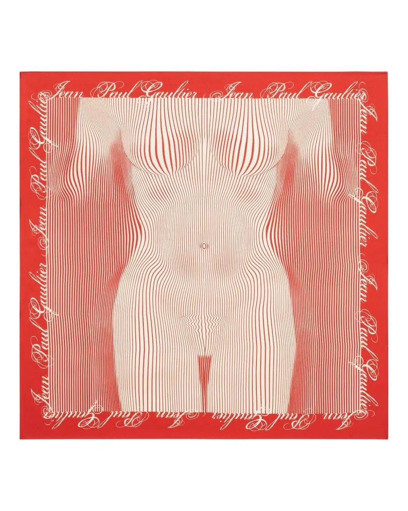 Jean Paul Gaultier Gestreifter Schal - Rot Rot
