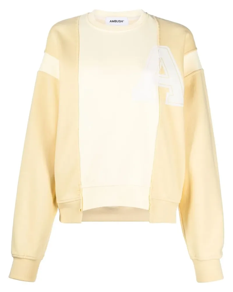 AMBUSH Sweatshirt mit Kontrasteinsätzen - Gelb Gelb