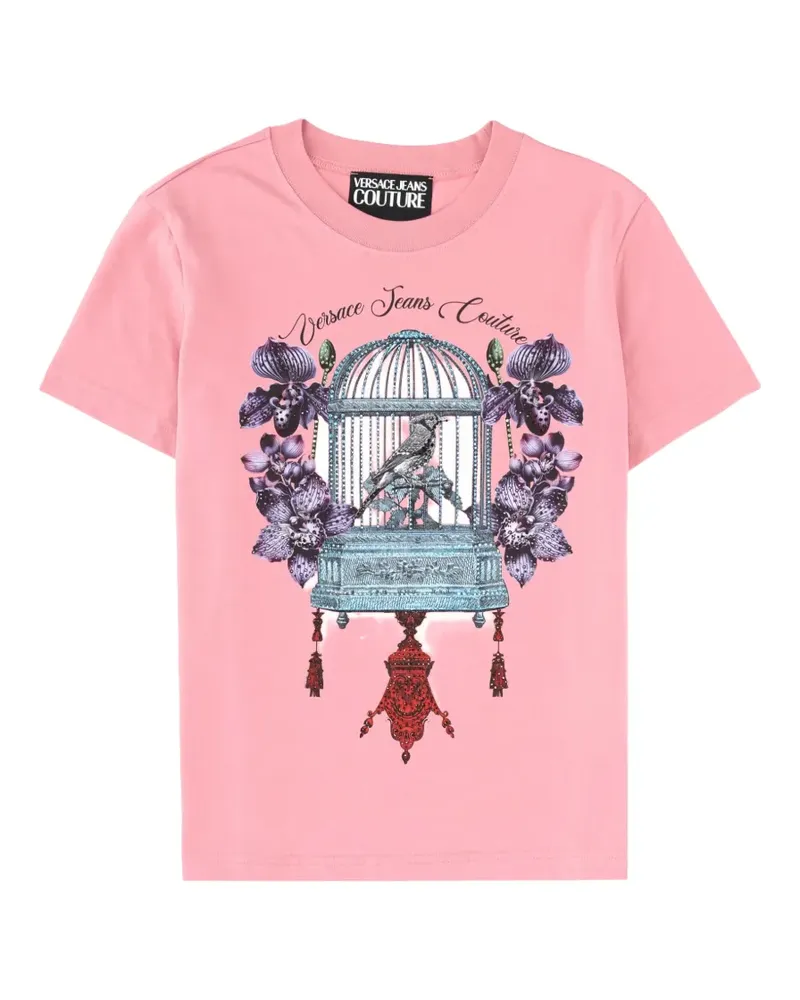 Versace Jeans T-Shirt mit Blumen-Print - Rosa Rosa