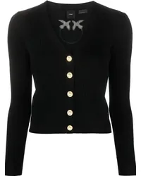 Pinko Gerippter Cardigan mit V-Ausschnitt Schwarz