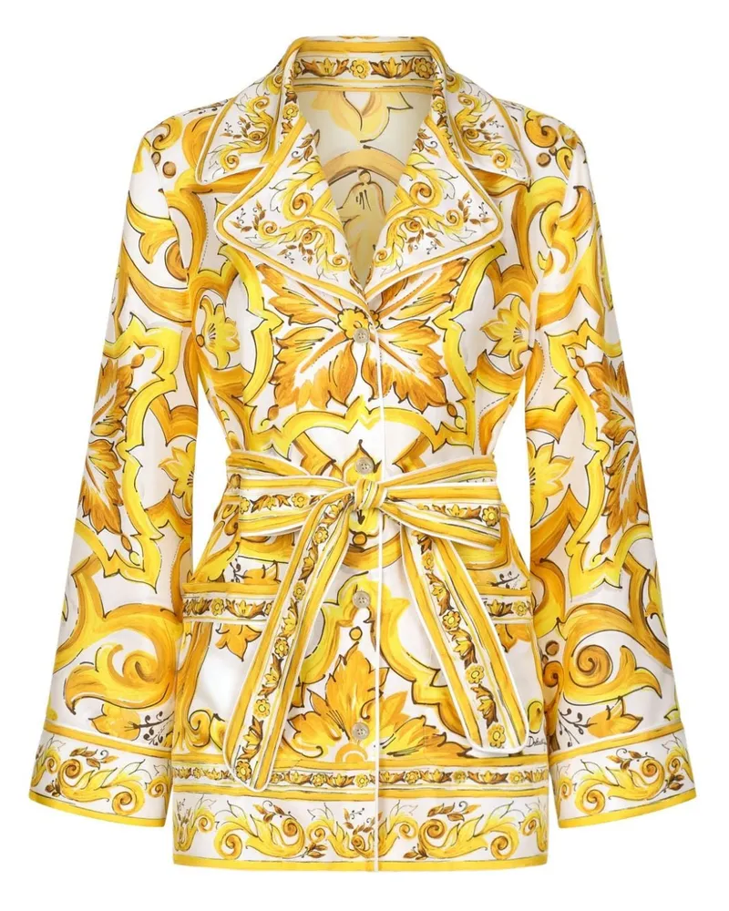 Dolce & Gabbana Hemd mit Majolica-Print - Gelb Gelb