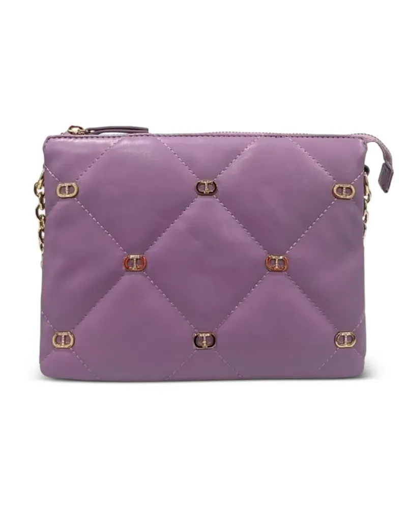 Twin-Set Love Schultertasche mit Logo - Violett Violett