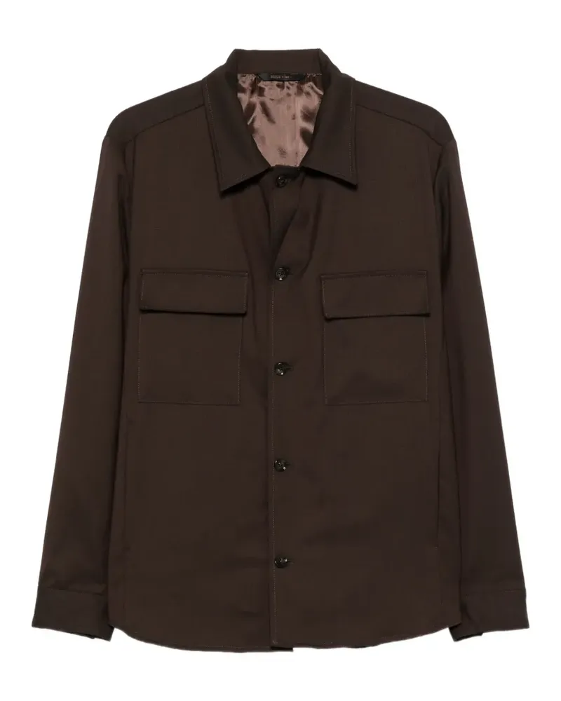 Briglia 1949 Hemdjacke mit Knopfleiste - Braun Braun