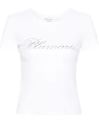 Blumarine T-Shirt mit Strass-Logo Weiß