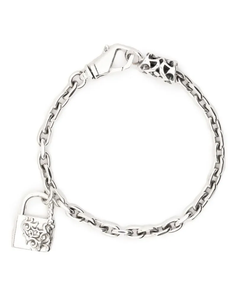 Emanuele Bicocchi Kettenarmband mit Arabesque-Schloss - Silber Silber