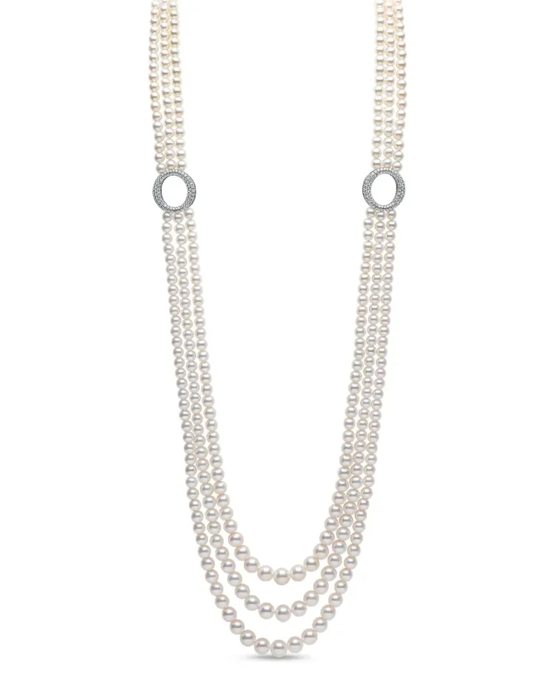 YOKO London 18K white gold freshwater pearl and diamond necklace - Silber Silber