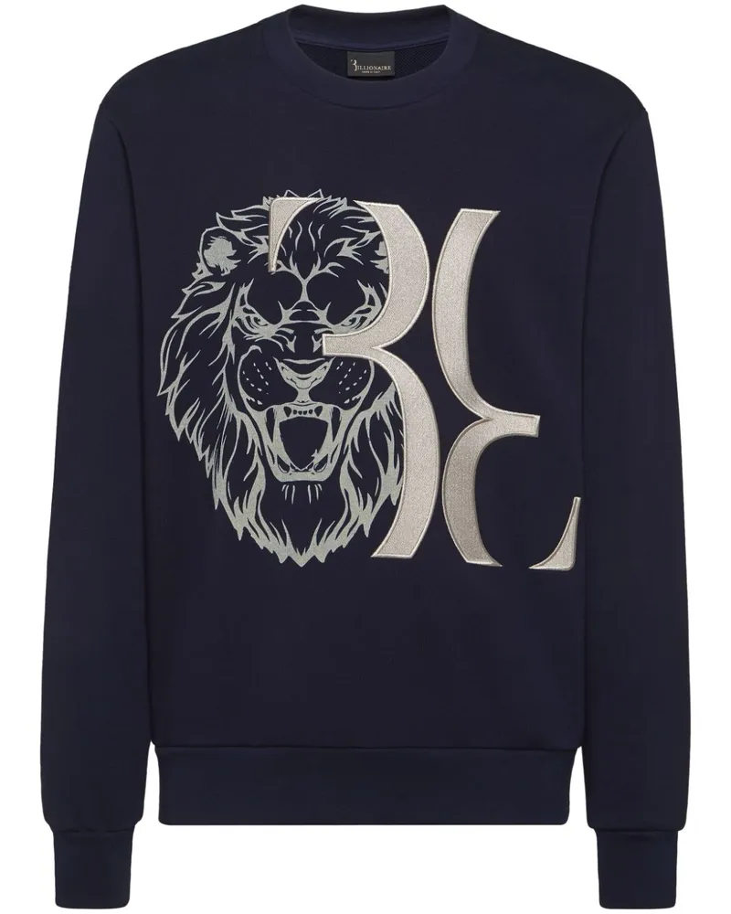 Billionaire Sweatshirt mit Löwen-Print Blau