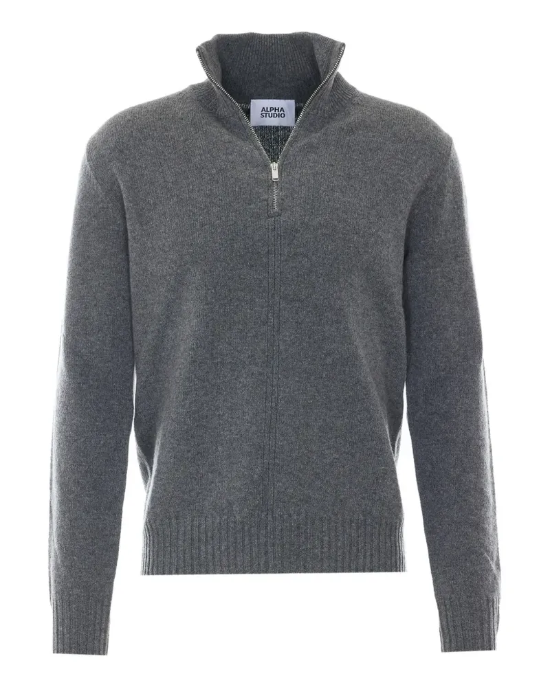 Alpha Studio Pullover mit Reißverschluss - Grau Grau