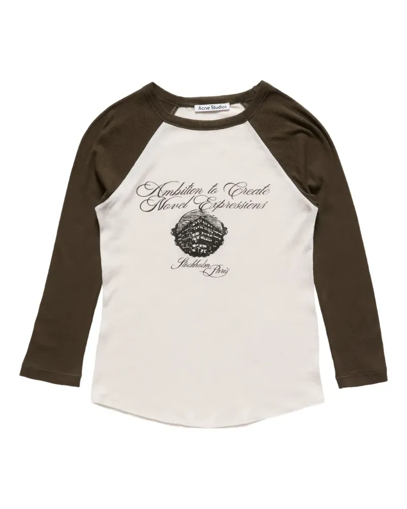 Acne Studios jersey T-shirt with logo - Nude Nude