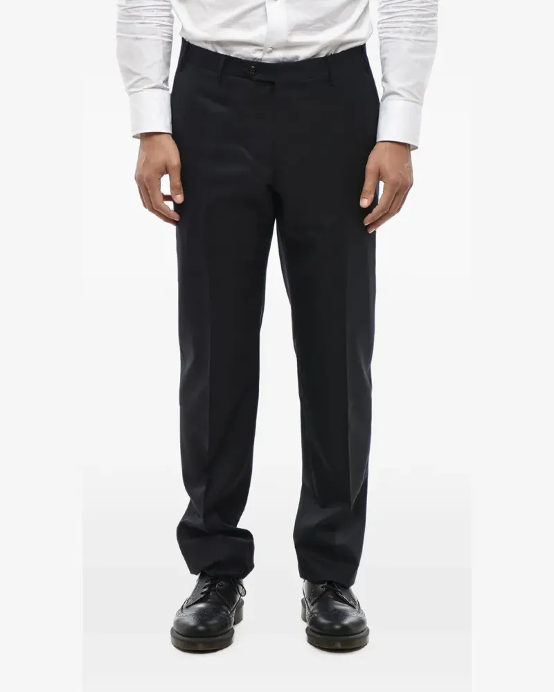 Corneliani pressed-crease virgin wool trousers - Blau Blau