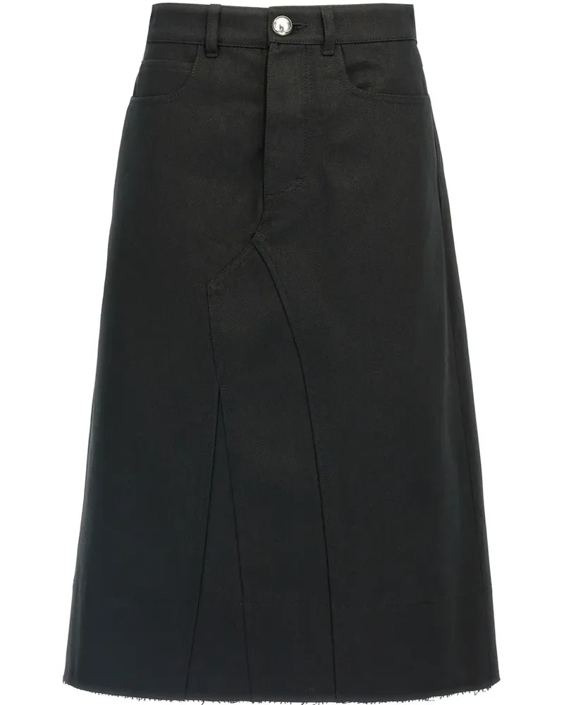 Jil Sander Midirock aus Denim - Schwarz Schwarz