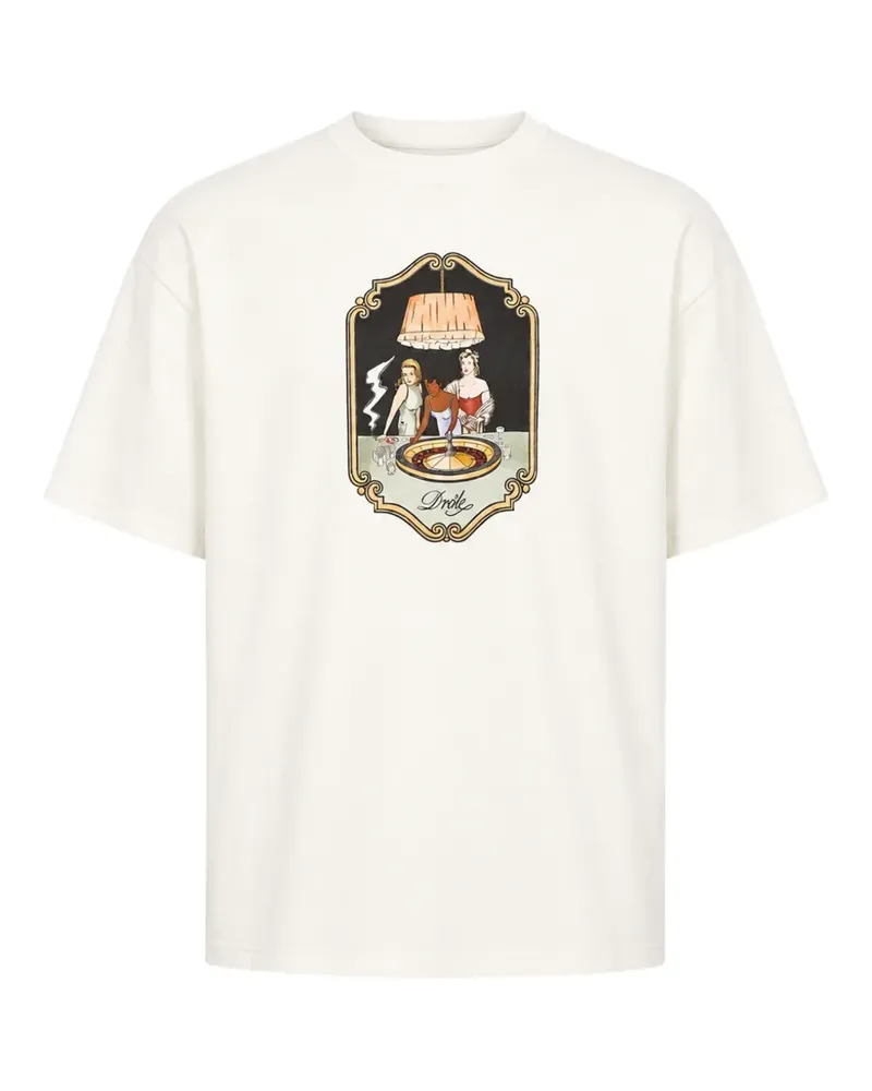 Drôle de Monsieur T-Shirt mit grafischem Print - Nude Nude