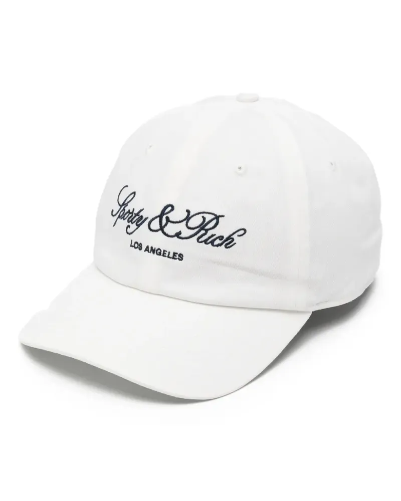 SPORTY & RICH Baseballkappe mit Logo-Stickerei - Weiß Weiß