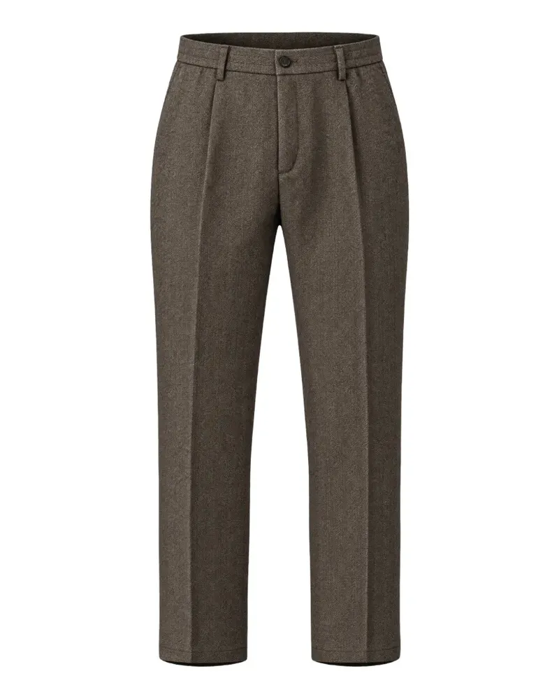 CRUNA Mitte Hose mit Fischgrätenmuster - Braun Braun
