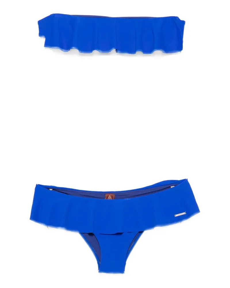 Dondup Gerüschter Candy Bandeau-Bikini - Blau Blau