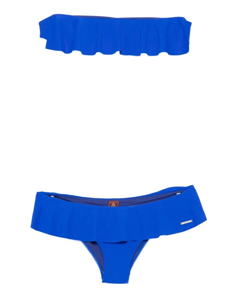 Dondup Gerüschter Candy Bandeau-Bikini - Blau Blau