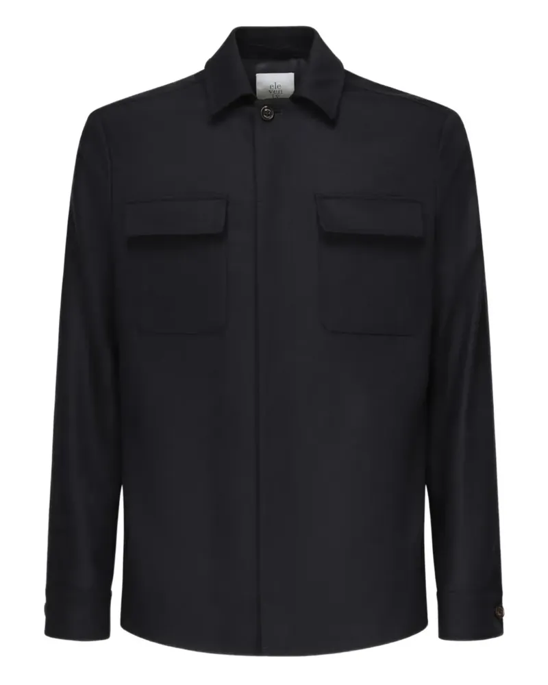 Eleventy chest-pocket overshirt - Blau Blau