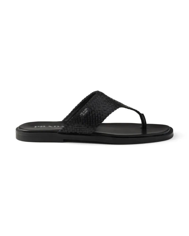 Prada woven leather thong sandals - Schwarz Schwarz
