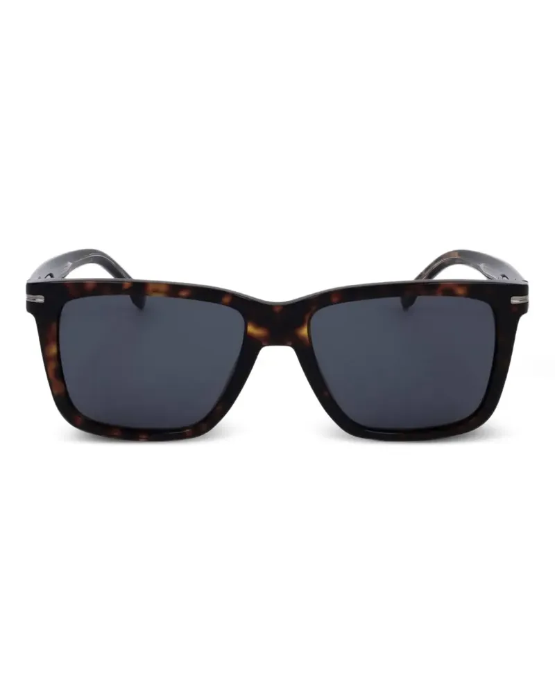HUGO BOSS Eckige Sonnenbrille in Schildpattoptik - Braun Braun