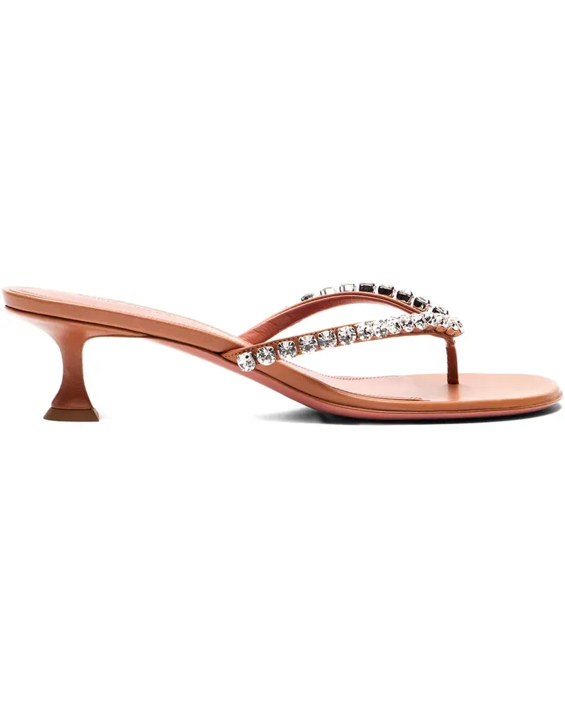 Amina Muaddi Gigi Sandalen mit Kristallen 45mm - Braun Braun