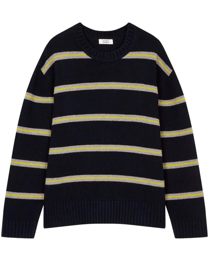 STUDIO TOMBOY Gestreifter Pullover - Blau Blau