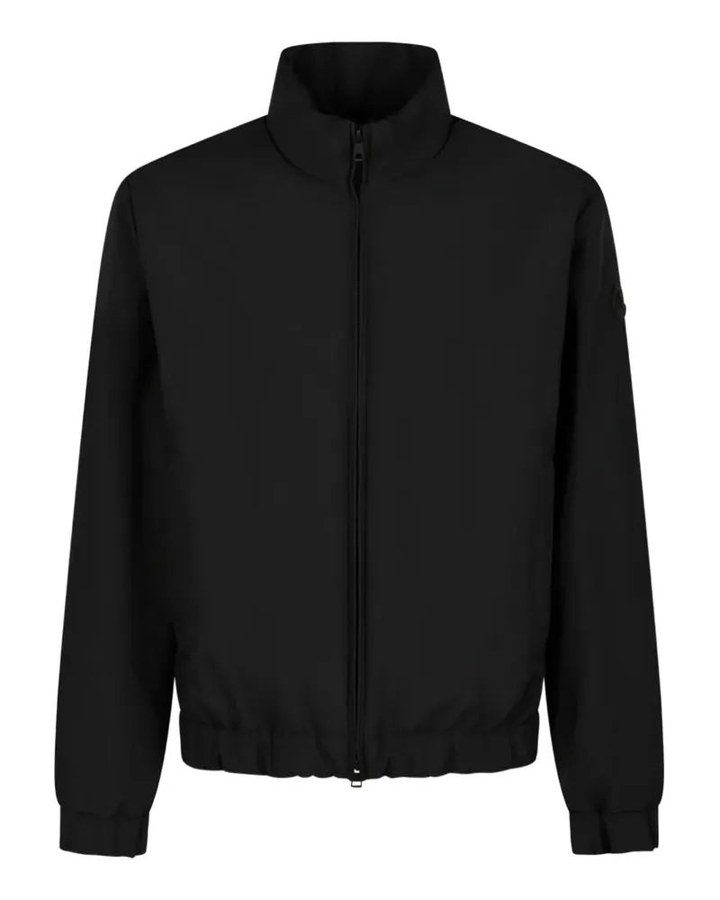 Moncler Leichte Jacke mit Logo-Patch - Schwarz Schwarz