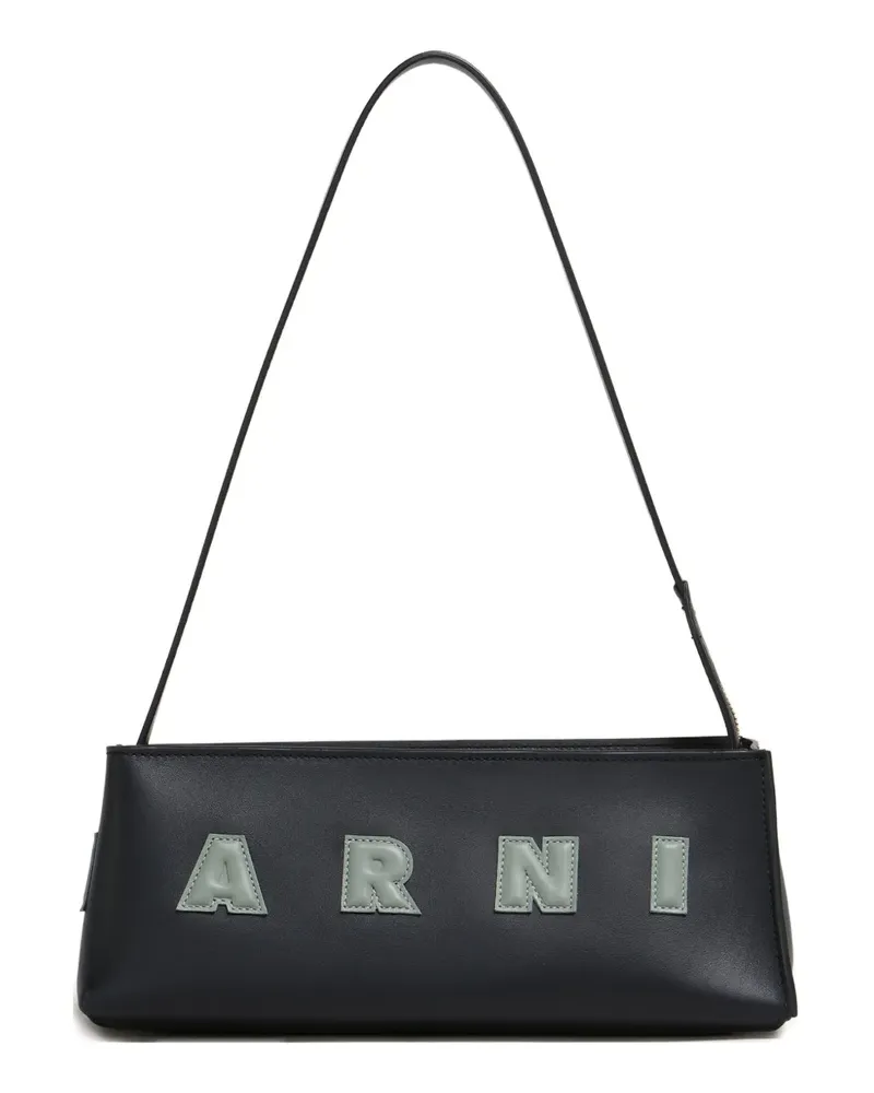 Marni Schultertasche mit Logo-Applikation - Schwarz Schwarz