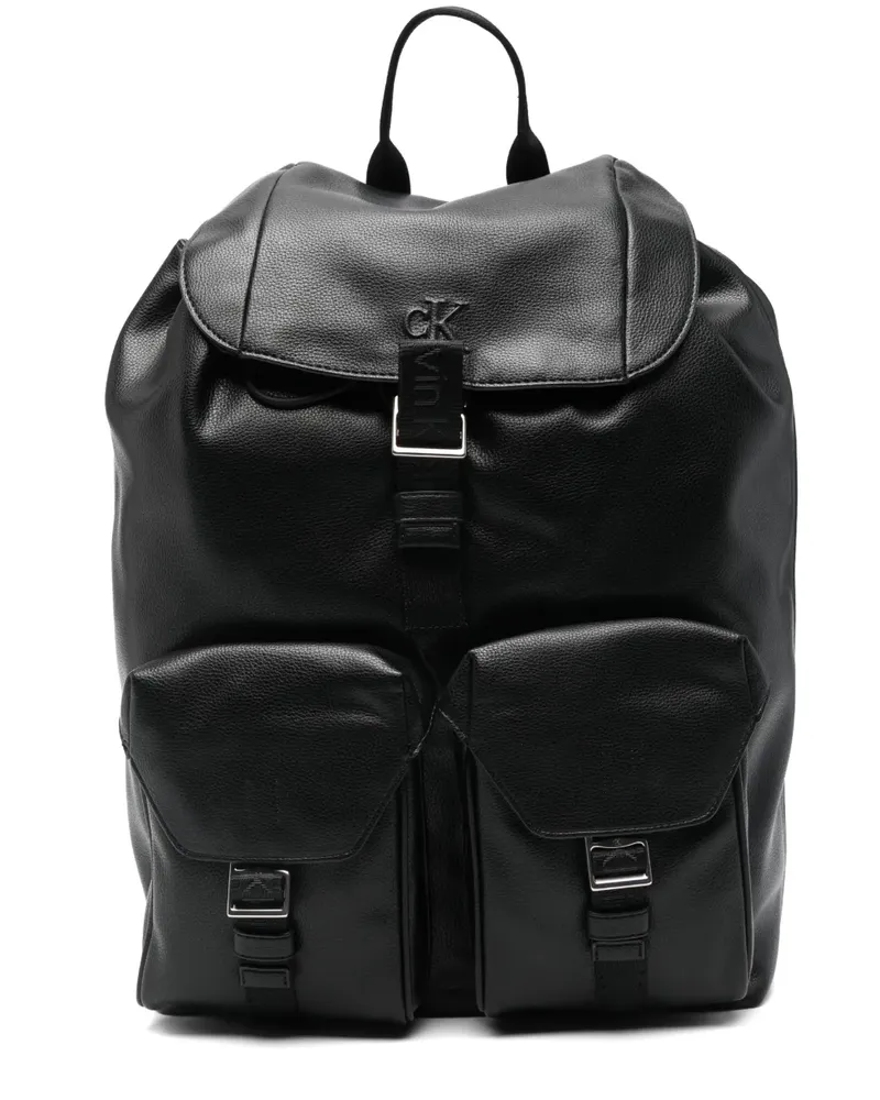 Calvin Klein Rucksack mit Klappentasche - Schwarz Schwarz