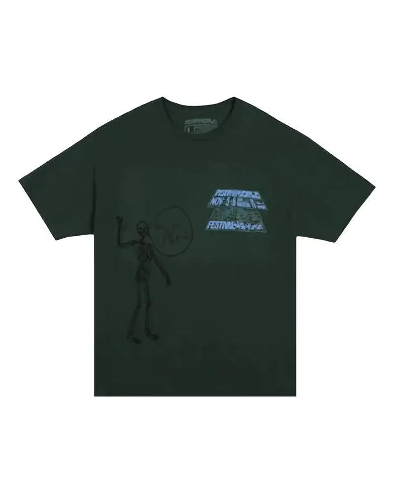 Travis Scott Cactus Jack Open Your Eyes graphic-print T-shirt - Grün Grün