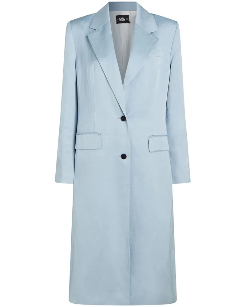 Karl Lagerfeld Langer Satinmantel - Blau Blau