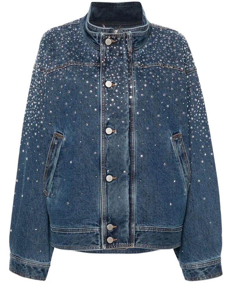 Alessandra Rich Jeansjacke mit Kristallen - Blau Blau