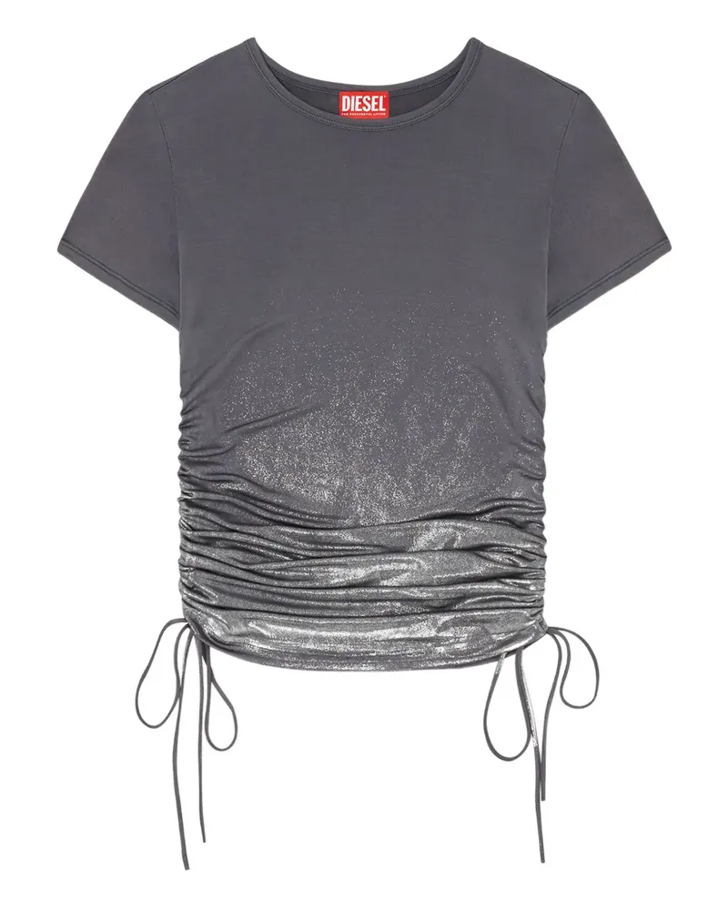 Diesel T-Rey Oberteil im Metallic-Look - Grau Grau