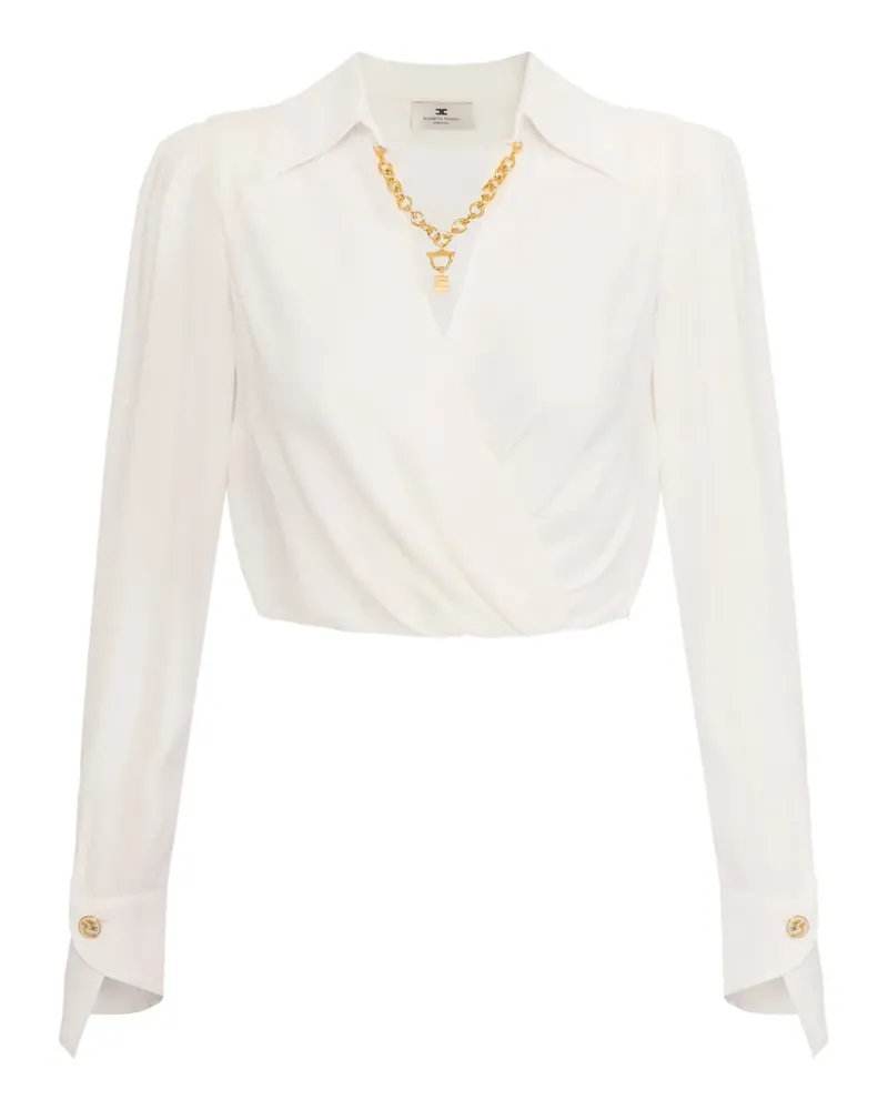Elisabetta Franchi Gewickelte Bluse - Weiß Weiß