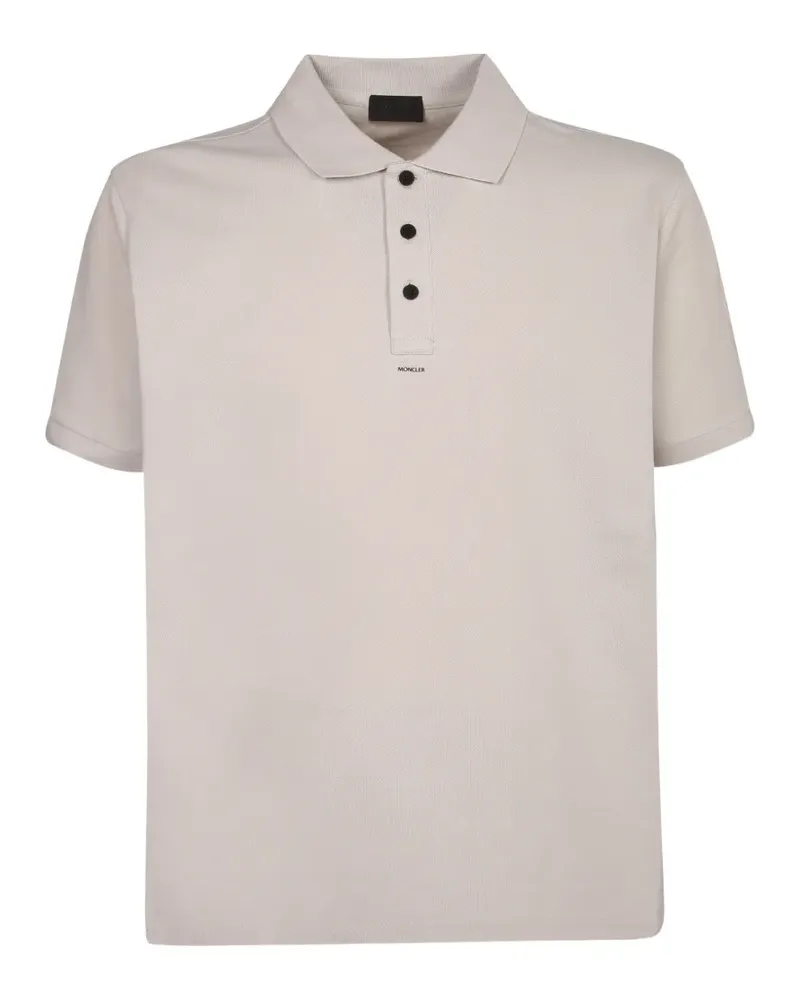 Moncler Piqué-Poloshirt mit Logo-Print - Nude Nude