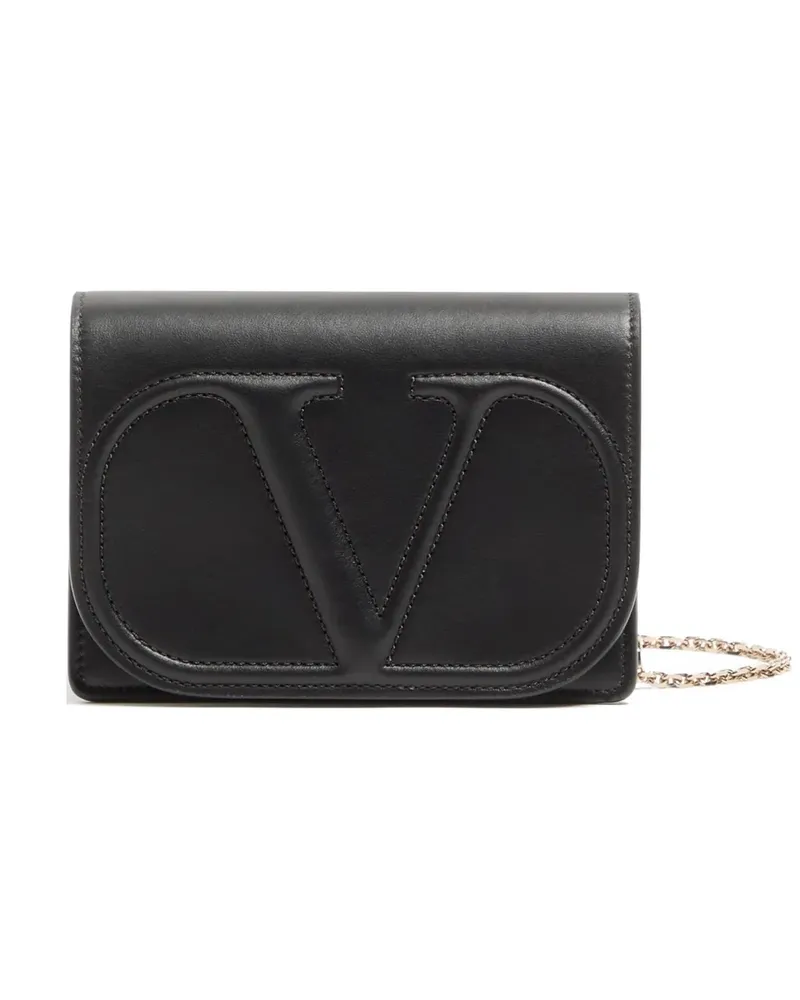 Valentino Garavani VLogo Walk Clutch aus Kalbsleder - Schwarz Schwarz