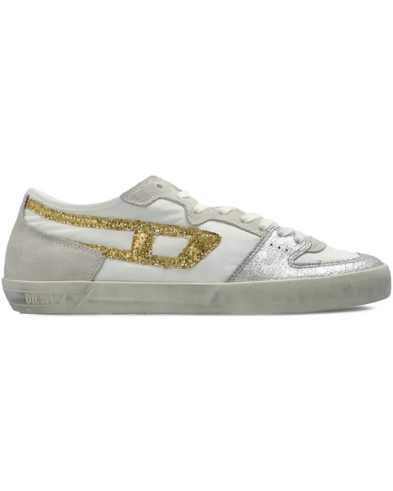 Diesel S-Leroji Sneakers mit Glitter-Einsatz - Weiß Weiß