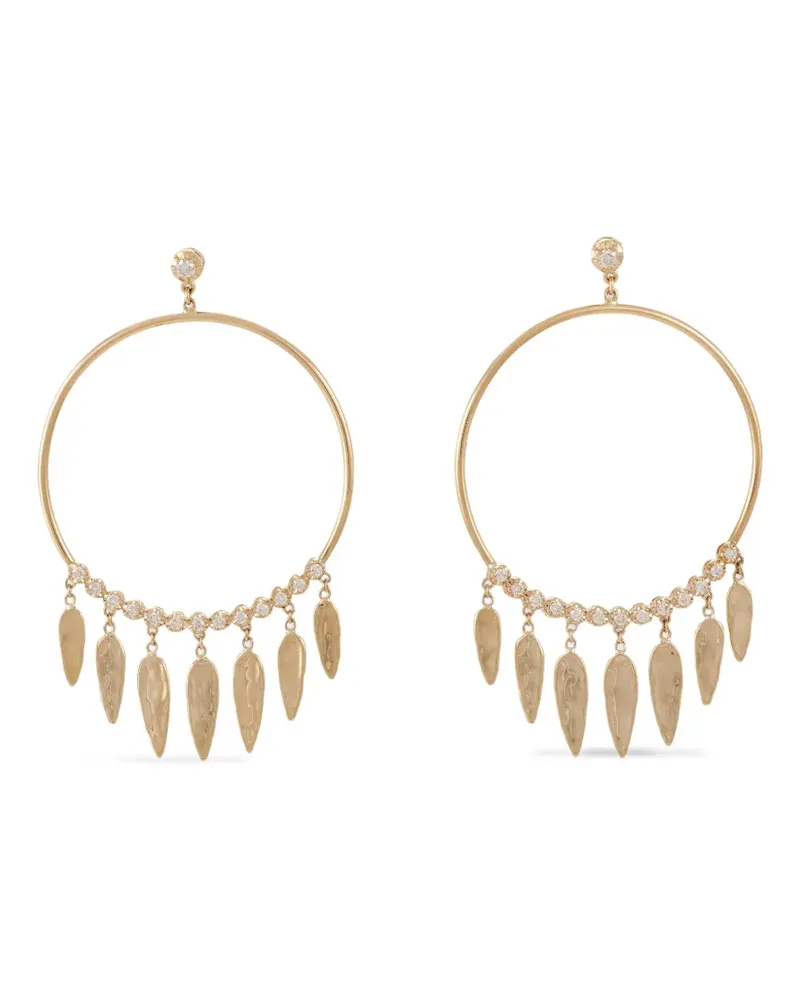 Jacquie Aiche 14kt Gelbgoldcreolen mit Diamant Gelb