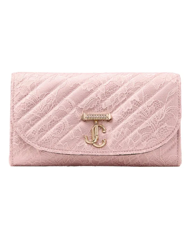 Jimmy Choo curve quilted logo wallet - Rosa Rosa