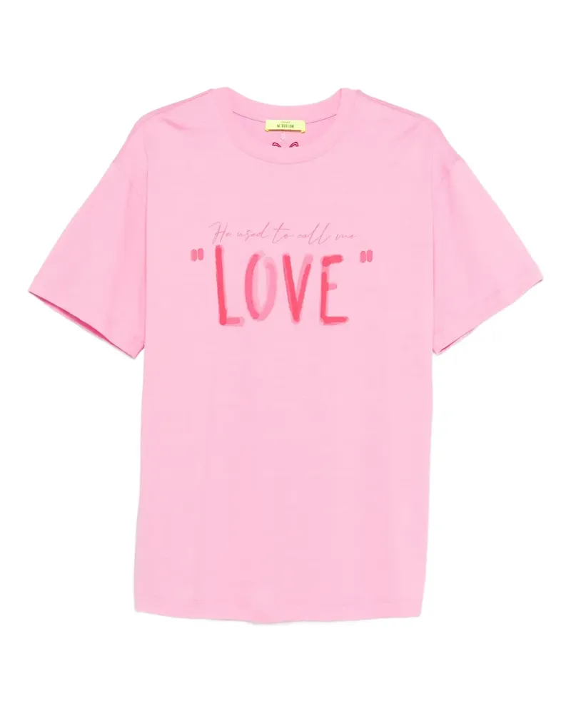 Twin-Set T-Shirt mit grafischem Print - Rosa Rosa