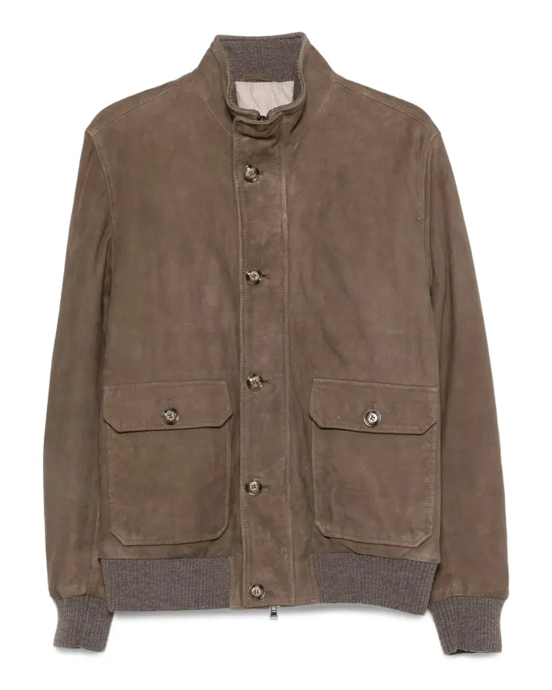 BARBA Bomberjacke aus Wildleder - Braun Braun