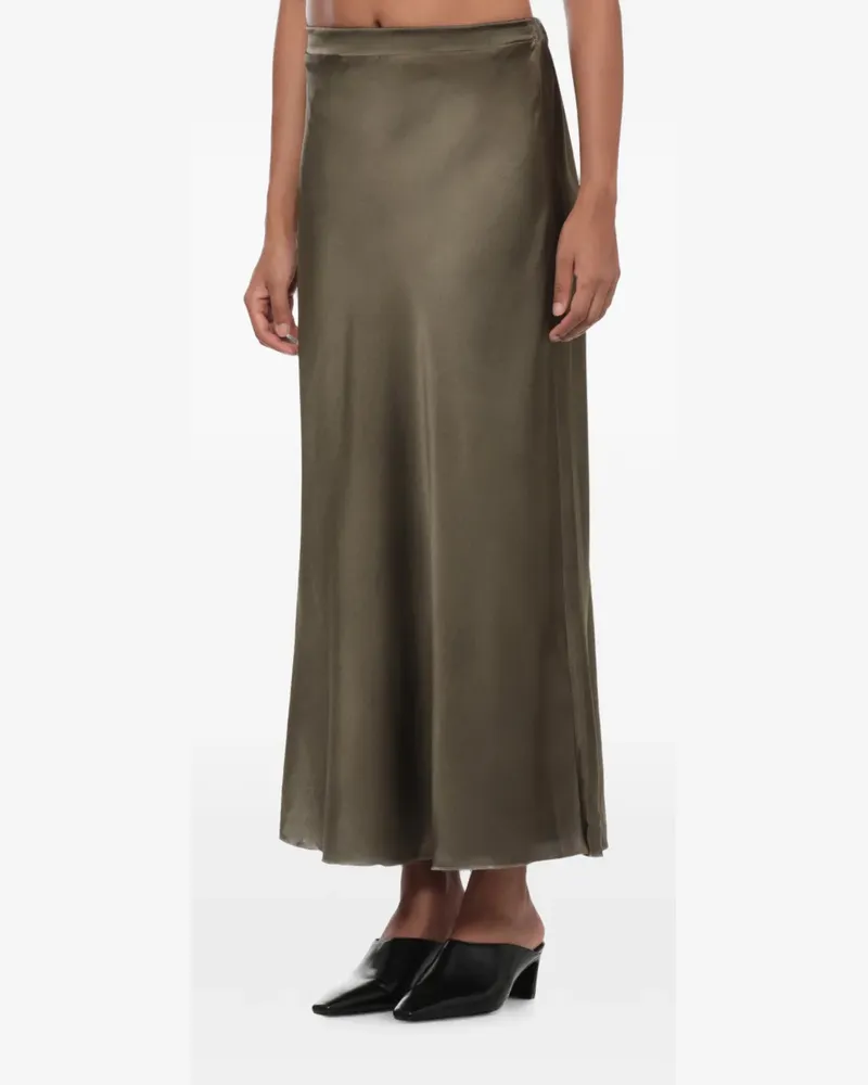Avant Toi satin-finish elasticated-waistband maxi skirt - Grün Grün