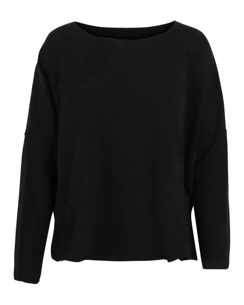 Black Label boat neck long-sleeve sweatshirt - Schwarz Schwarz