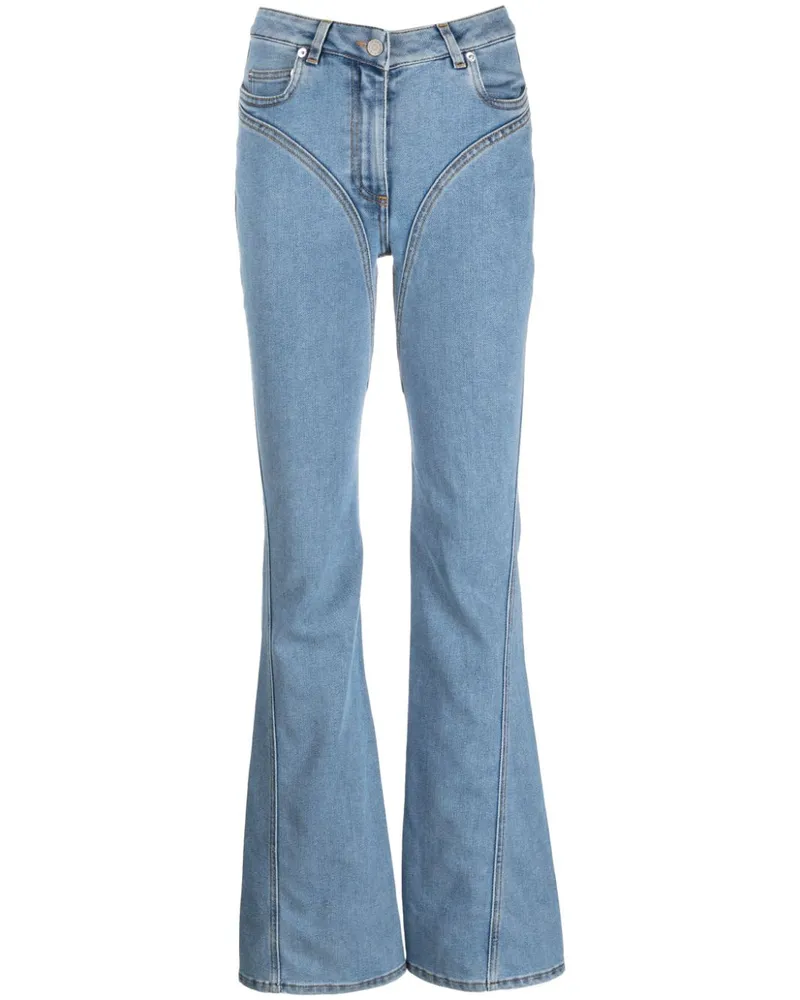 Thierry Mugler Ausgestellte Jeans mit Nahtdetail - Blau Blau