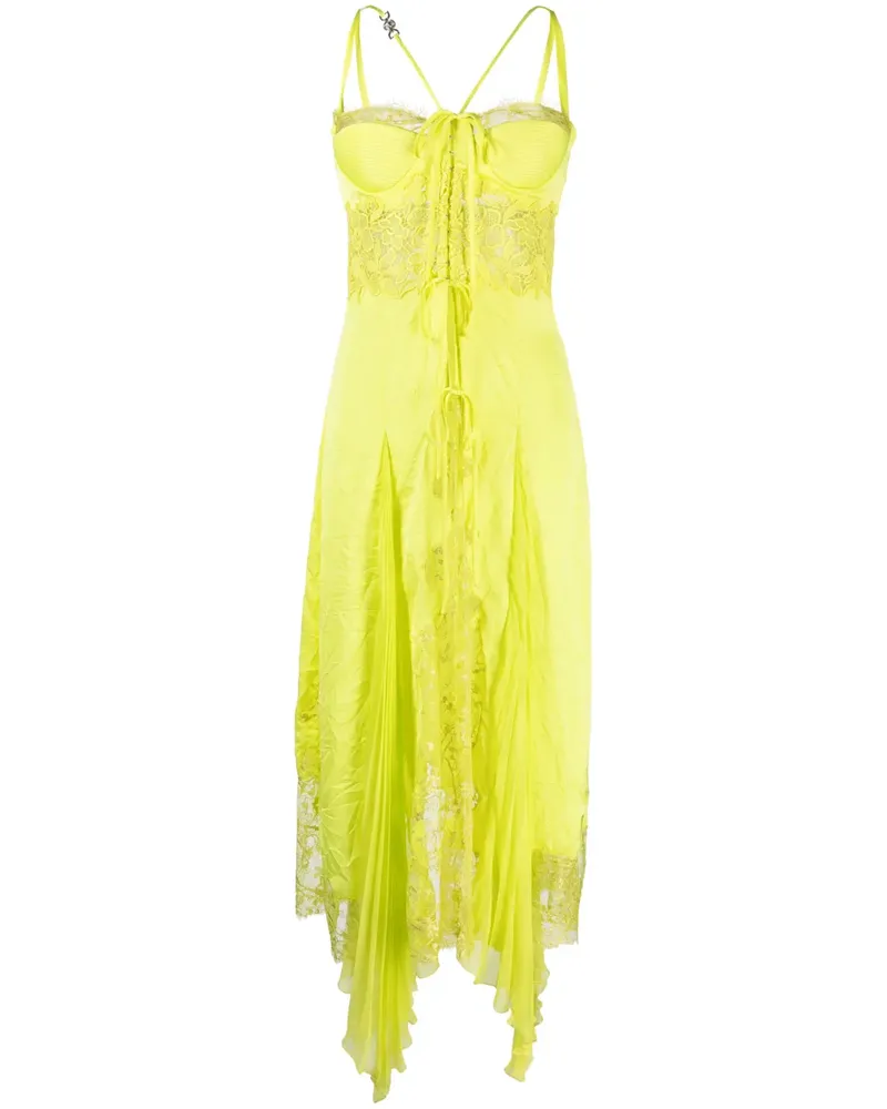 Versace Asymmetrisches Satinkleid - Gelb Gelb